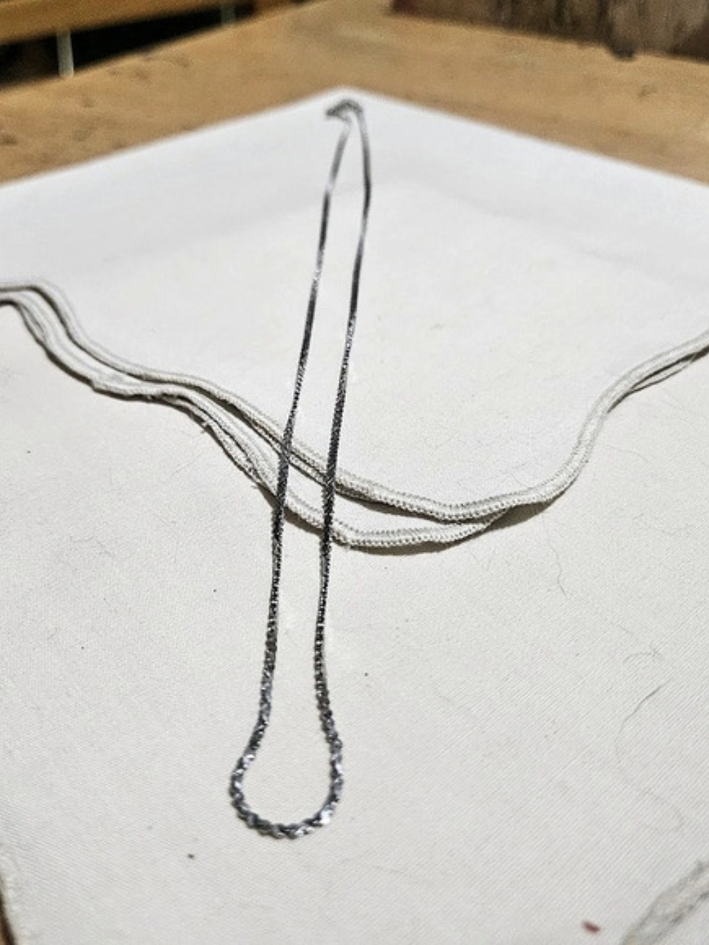 Silver-Tone Textured Chain Necklace Like New